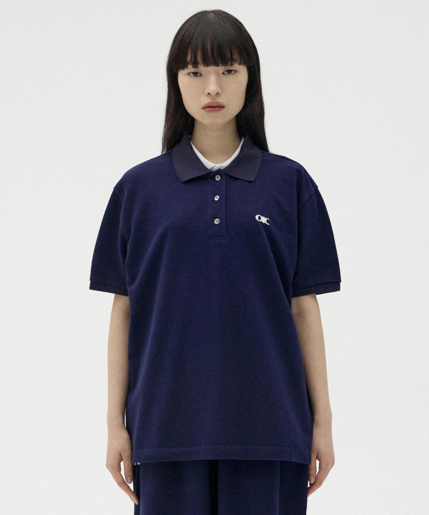 Basic Oversized Pique T-Shirt [Navy] Navy/L