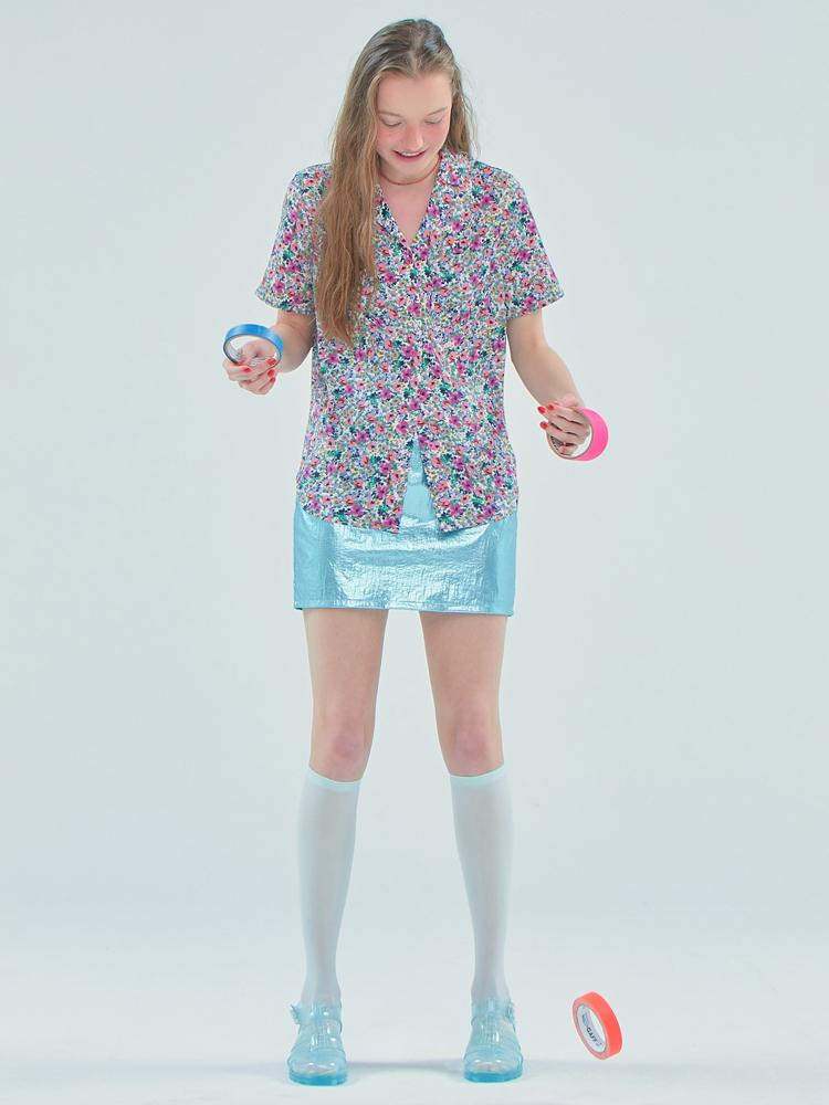 JUNEJUNE SPACE Floral Shirts_White(Floral Short Sleeve Shirts_White)