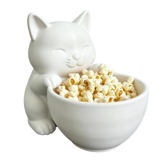 

Cat Shape Storage Ornaments Large Capacity Bowl Storage Box 3D Print Molding Desktop Organizer for Snacks Keys Small Items білий