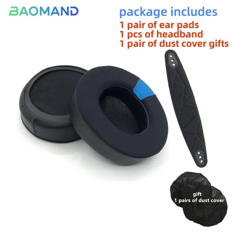 1 set di cuscinetti auricolari e archetto di ricambio per cuffie Arctis Nova Pro Cablate Nova 1/1X/1P/3/5/7/7X/7P Copertura per cuscinetto auricolare in memory foam