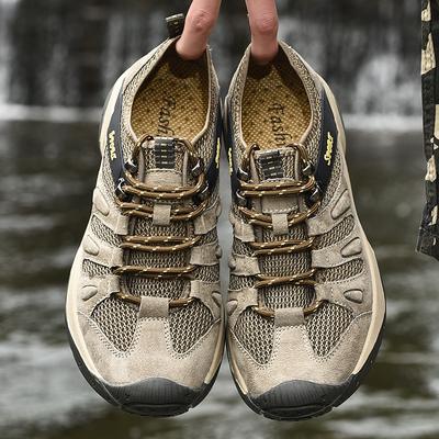 Mode Nouvelles Chaussures Décontractées d'Été pour Homme Chaussures d'Escalade d'Extérieur en Cuir Respirantes Baskets Antidérapantes pour Homme Style Vintage Chaussures de Randonnée Cool pour Homme