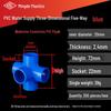 PVC Vícesměrné 3D Plastové Fitinky pro Vodovodní Potrubí (Pravoúhlý, Čtyřcestný, Pěticestný, Šesticestný T-kus)