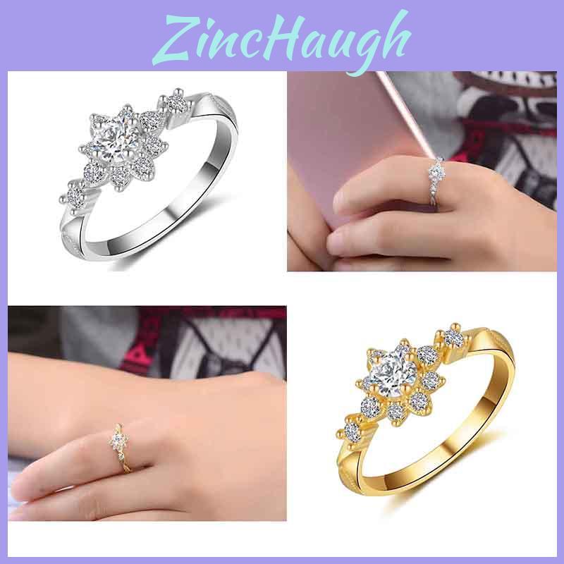 Fashion Womens Sweet Goldplated Elegant Crystal Rhinestone Ring Wedding