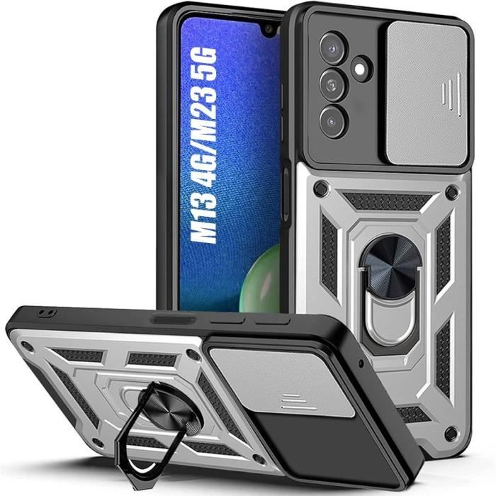 Coque de protection - Samsung - Galaxy M13 M23 5G - Argenté - Rigide - Antichoc avec Support