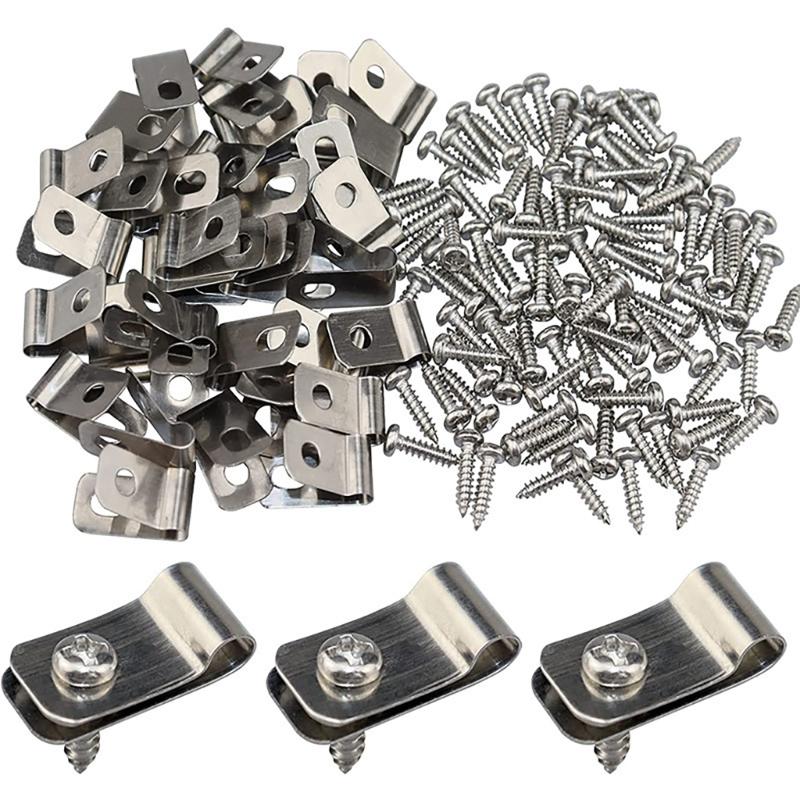 100 Pieces Corrosion Resistant Stainless Steel Wire Fence Clips For Enhancing Stability In Garden And Farm Setting