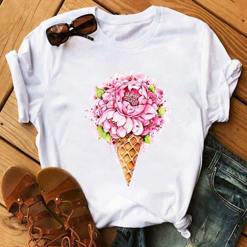 Tricou de damă cu balon cu aer cald cu dragoste roșu romantic, la modă, ocazional, cu mânecă scurtă, cămașă de bază Tricou supradimensionat Harajuku