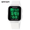 Sanda Men's Multifunctional Square Sport Chronograph Waterproof Watch 