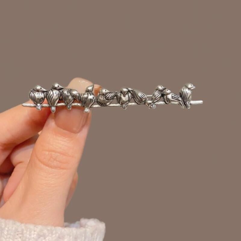Vintage Silver Color Birds Arrangement Brooches for Women Men Niche Trend Suit Brooches Pins Daily Commute Jewelry Accessories