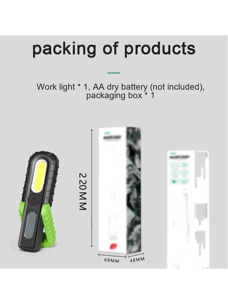 USB Rechargeable Flashlight Waterproof COB Torch Working Light Portable Powerful Lanterns For Outdoor Repair Home Camping Hiking