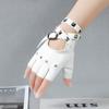Women's Gothic Rivet Half-Finger Gloves - Punk Anime Stage Performance Style