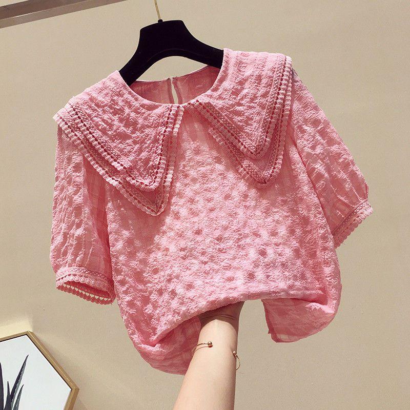 

Молодежная футболка в колледжском стиле, приталенная, летняя, женская, удобная, модная, с уникальным дизайном, повседневный трендовый топ 4XL розовый