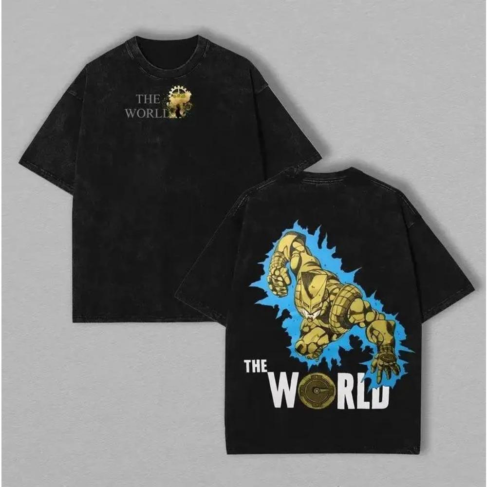 Adventure Anime T-shirt Gothic Washed Oversized T Shirt Men's Unisex Clothing Short Sleeve Cotton Tees Tops