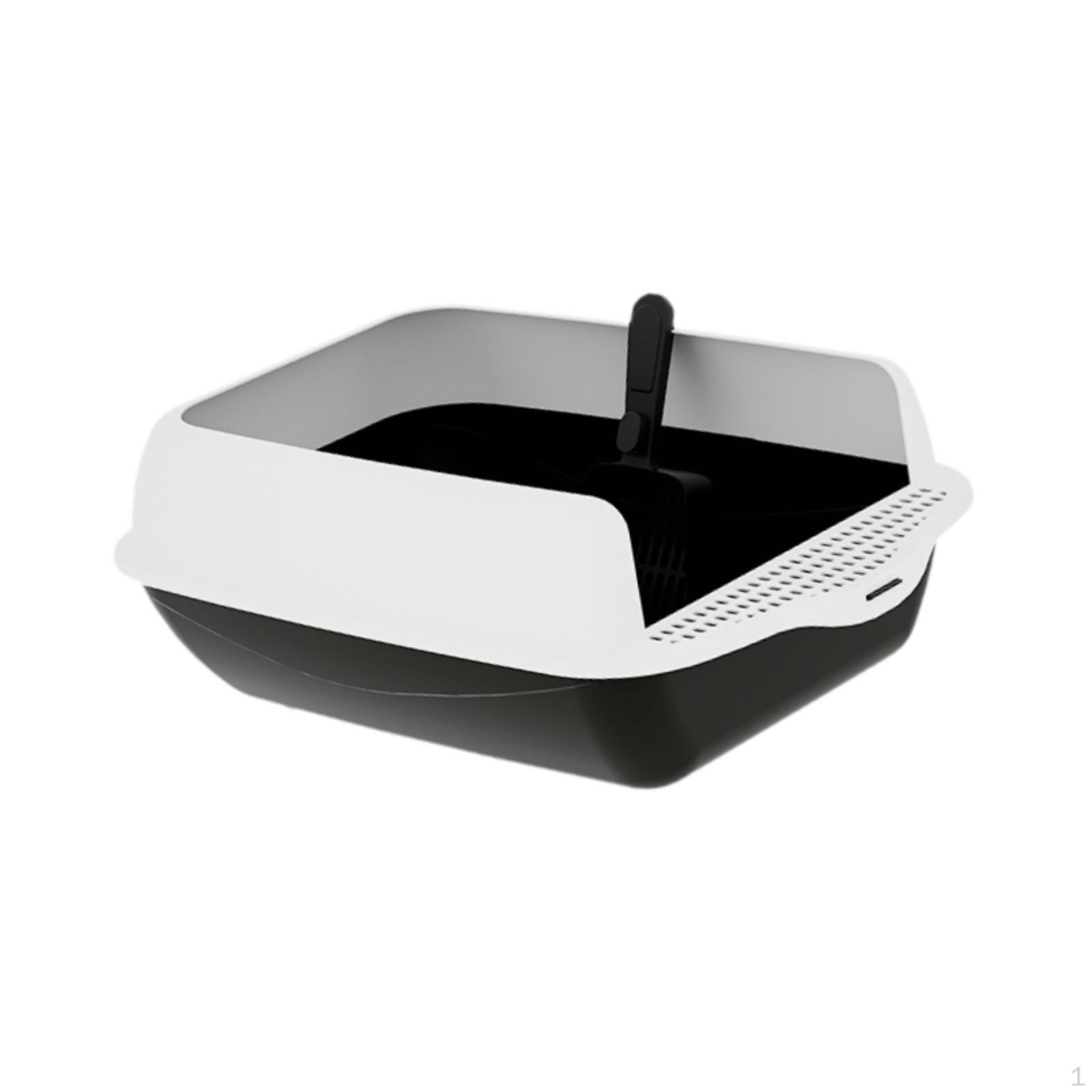 

Cat Breed Pet Tray Tablet High Side Supplies Kitty Garbage Pan Half Closed Kittens Open чёрный