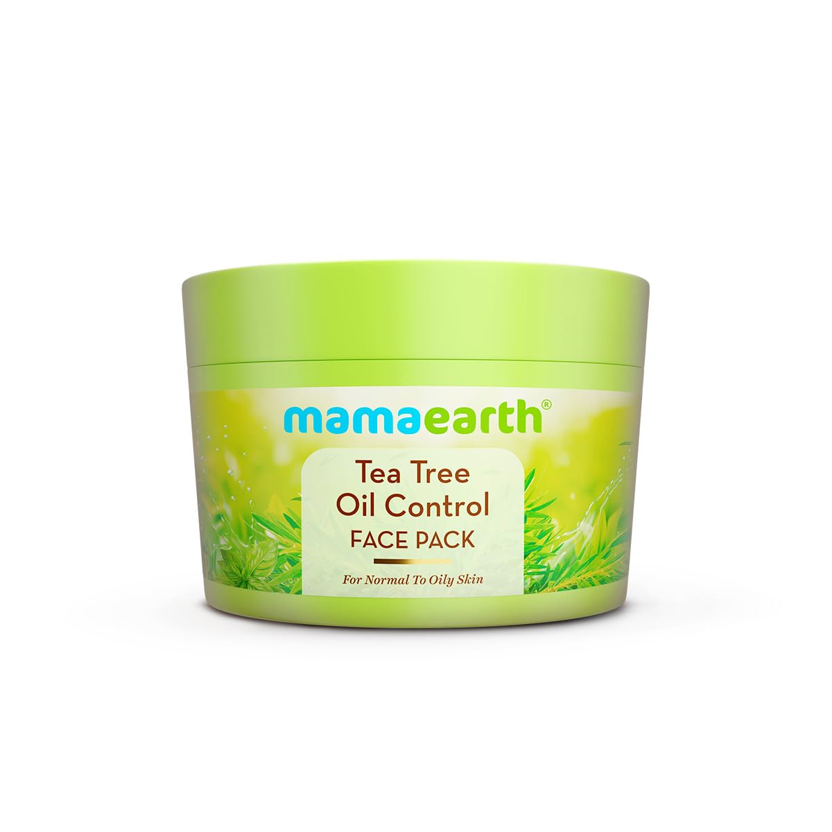 

Маска для лица Mamaearth Tea Tree Oil Control для жирной кожи 200 г Глиняная маска Очищает поры Уменьшает акне DIY текстура Без вредных химикатов