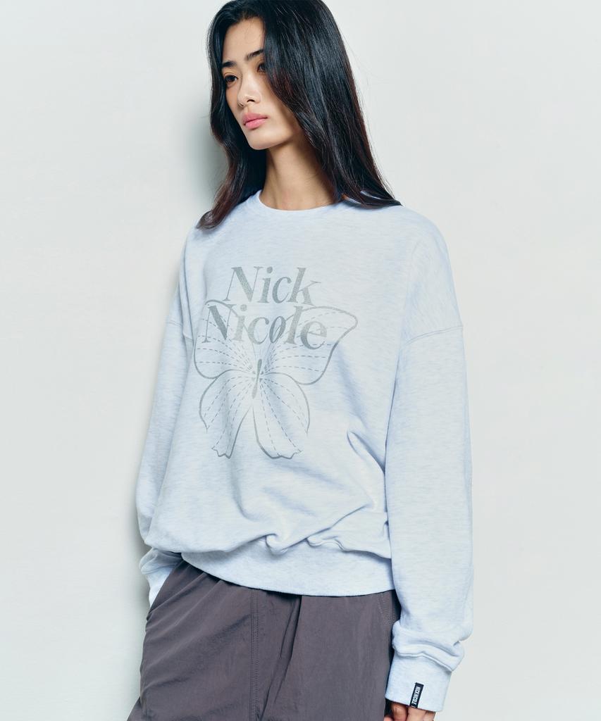 Nigaennikol Butterfly Signature Sweatshirt_Melange Silver