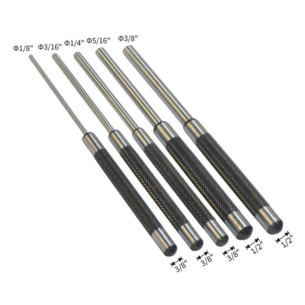 5pcs Pin Punch 8in Long Carbon Steel Pin Punch Set Removing Repair Tool For Jewelers Watchmaker Engineers Carpenters
