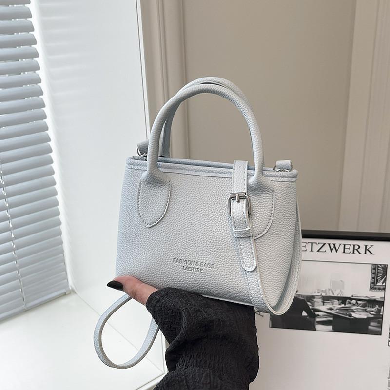 Minimalist Leather Shoulder Bag For Women With Stitching Details And Pearl Chain