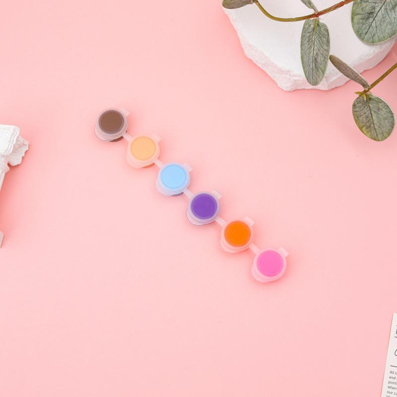 12-Color Acrylic Paint Strips with Plaster Doll for Kids DIY Graffiti, 3ml Each