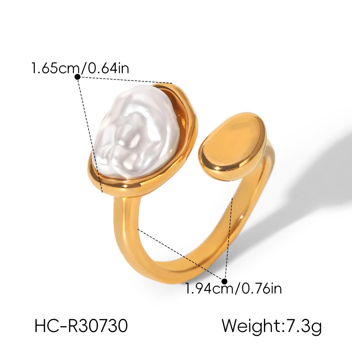 Unique Pearl Gold Ring Light Luxury High-end Open Ring Women s Non-fading Niche Hand Jewelry Wholesale
