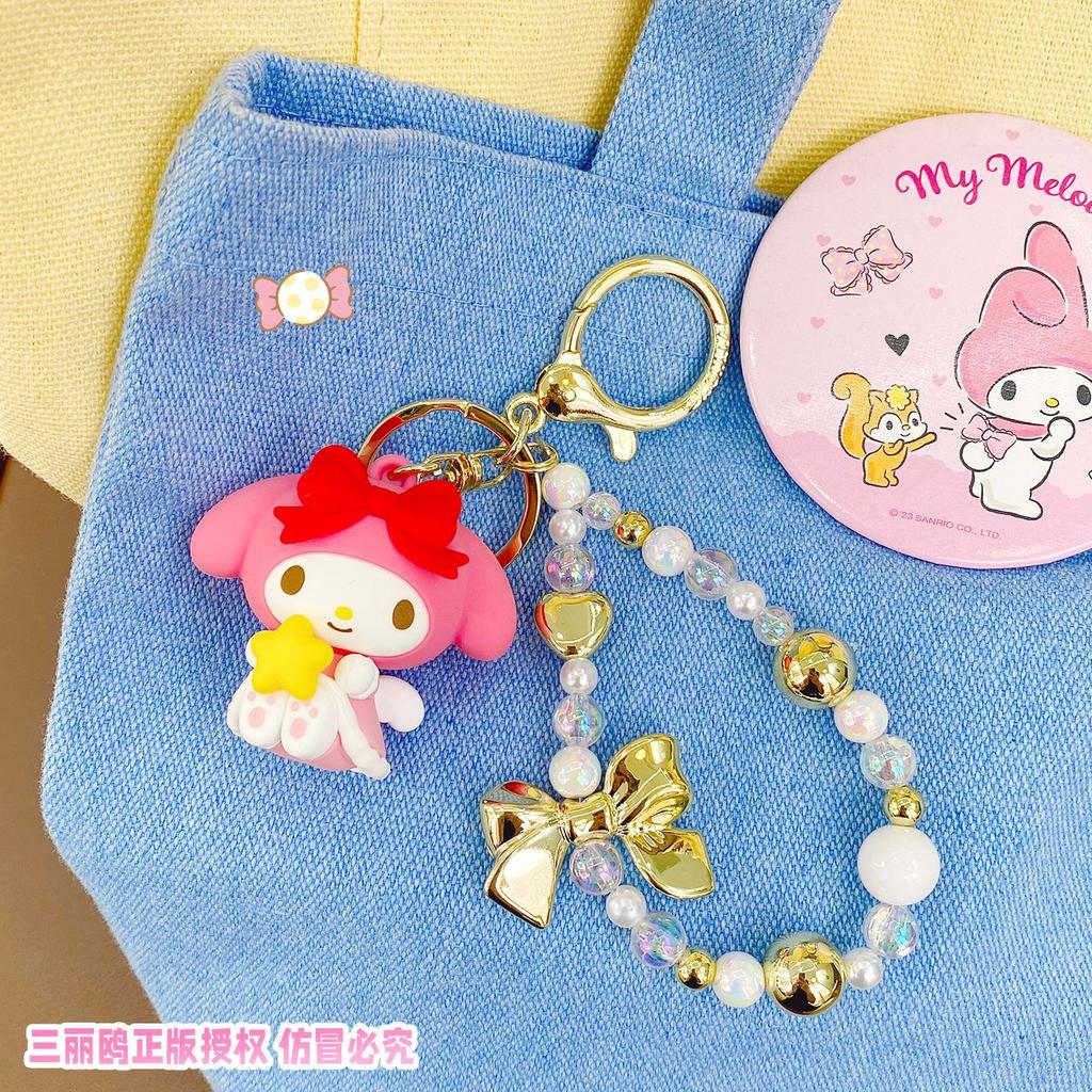 Sanrio Hello Kitty Kawaii Little Angel Collection Line Cinnamoroll Animation Design Animation Merchandise Figure Key Ring Pendant Bagpack Decoration