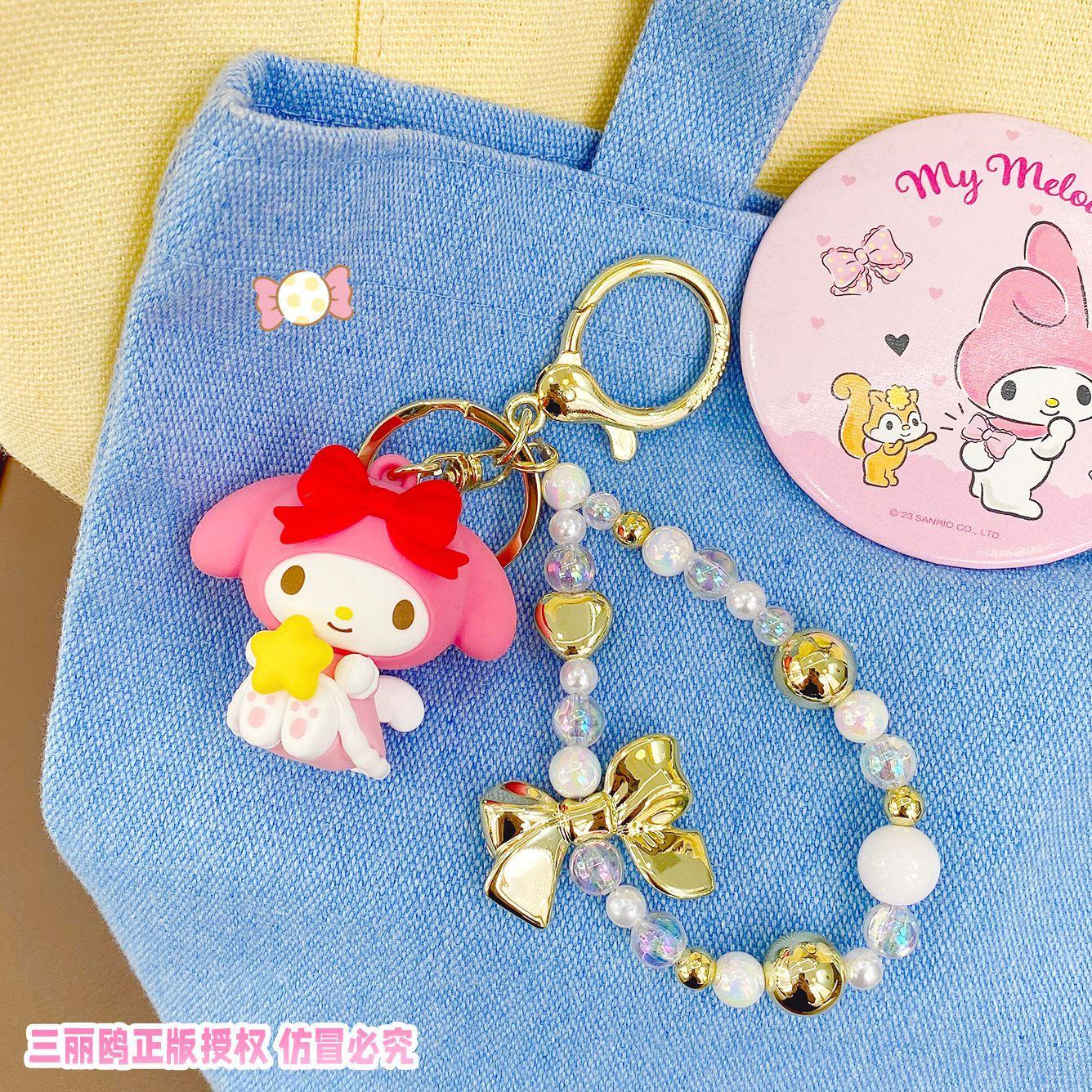 Sanrio Hello Kitty Cute And Charming Small Angel Series Cinnamoroll Cartoon Anime Peripheral Doll Keychain Pendant Backpack Ornament Gifts