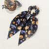 Vivid Halloween Print Scrunchies Hair Ties for Women Girls, Spooky Spider Web Skeleton Bat Stylish 3D Pumpkin Scrunchies, Pleated Ties, Ribbon