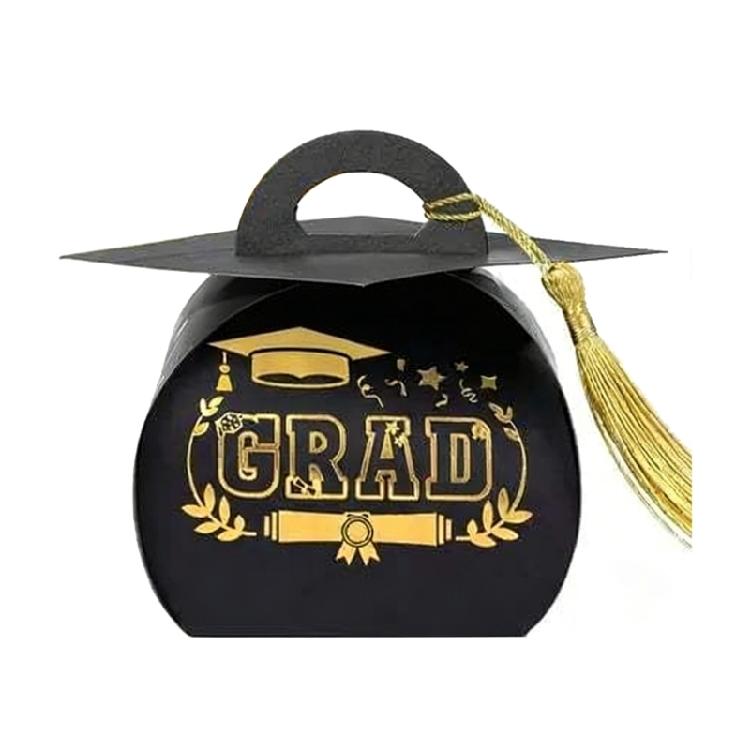 

Graduation Hat Candy Holder with Fringes Decorative Gift Packaging Box Stylish Students Graduation Accessories
