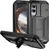 Heavy Duty Metal Cover for Samsung S26 S25 Edge S24 Ultra S23 S22 Plus S21 with Glass Screen Alloy Kickstand Shockproof Case