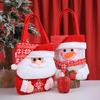 Knit Gift Bag Christmas Cute Cartoon Apple Candy Handbag Plush Santa Claus Snowman Elk New Year Christmas Eve Decoration 2026
