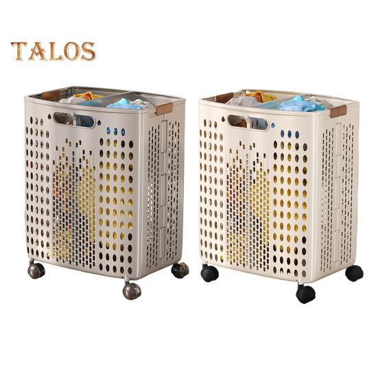 Koš na prádlo s kolečky, velkokapacitní skládací design, úložný koš na kolečka s rukojetí