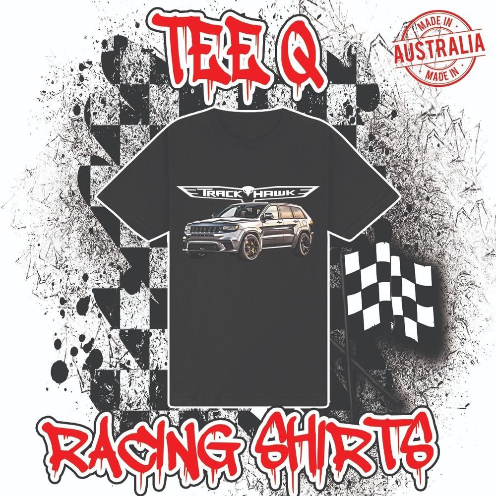 Custom Trackhawk ~ Premium Black Gildan Cotton Tee Hemi V8 Drag Unisex T-Shirt S