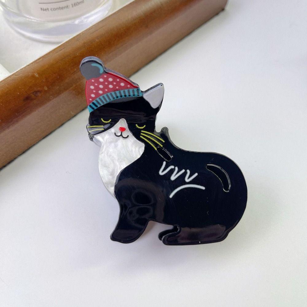 Creative Cat Cat Hair Claw Korean Style Mide Size Animal Shark Clip Headdress Ponytail Holder Acrylic Animal Hair Clip Daily