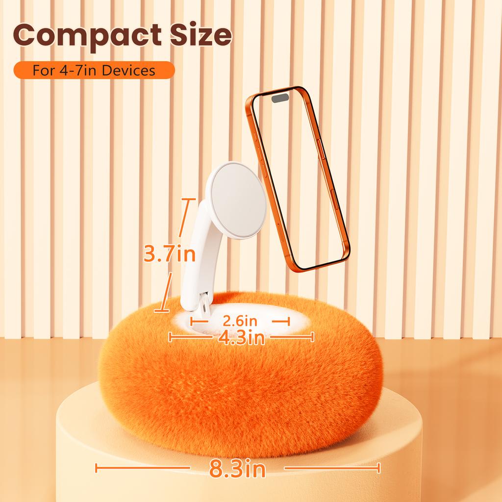 Oatsbasf Phone Pillow Stand Adjustable Phone Holder with Snack Bowl & Suction Cup Base Hands Free Phone Holder for Bed/Desk/Sofa