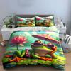 "Chill Frog Paradise Vibes" Bedding Sets Duvet Covers Pillowcases(1* Duvet Cover 2* Pillowcases Without Duvet Insert)