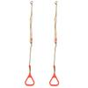 A Pair of Adjustable Plastic Children Swing Gym Fitness Exercise Sports Hanging Ring with Rope Red