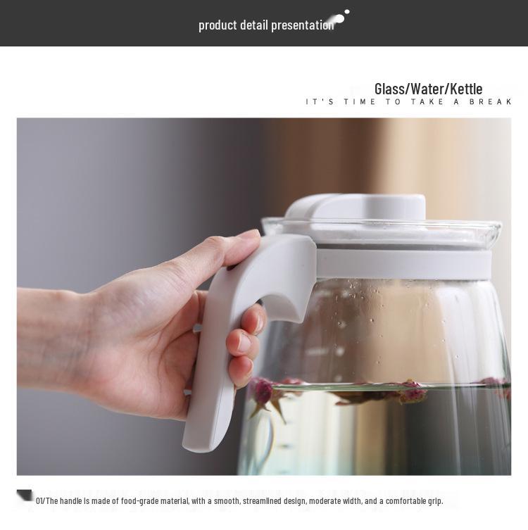High Temperature Glass Pitcher Set: Nordic Iced Water, Fruit Teapot, Beer, and Cold Brew Pitcher with Scale.
