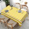 1pc Yellow and White Striped Tablecloth, Suitable for Kitchen, Dining Room, Party and Home Decoration tablecloth.PMJ