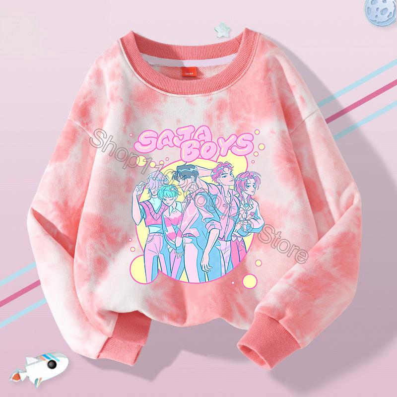 New K Pop Demon Hunters Kids Hoodie Sweatshirt Kawaii Cartoon Printed Tops Boys Autumn Long Sleeves Baby Girl Winter Clothes