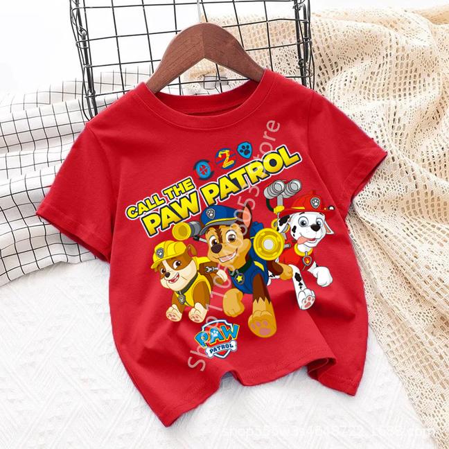 Kids Paw Patrol Cartoon Graphic Baby T Shirt Cotton Casual Short Sleeve Tee Boys and Girls 2026 Summer Toddler Clothing Tops