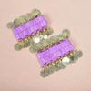 Multi-Color Chiffon Pendant Belly Dance Bracelet Set: Indian Dance Accessories - Hand and Ankle Jewelry