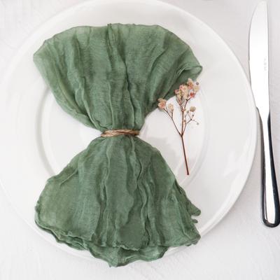 12pcs, Handmade Cheesecloth Napkins - Rustic Table Decor for Parties, Weddings, and Family Dinners