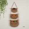 1PCS Hanging Fruit Baskets For Kitchen 3 Tier Bohemian Wall Hanging Basket Handwoven Teardrop Hanging Baskets For Organizing