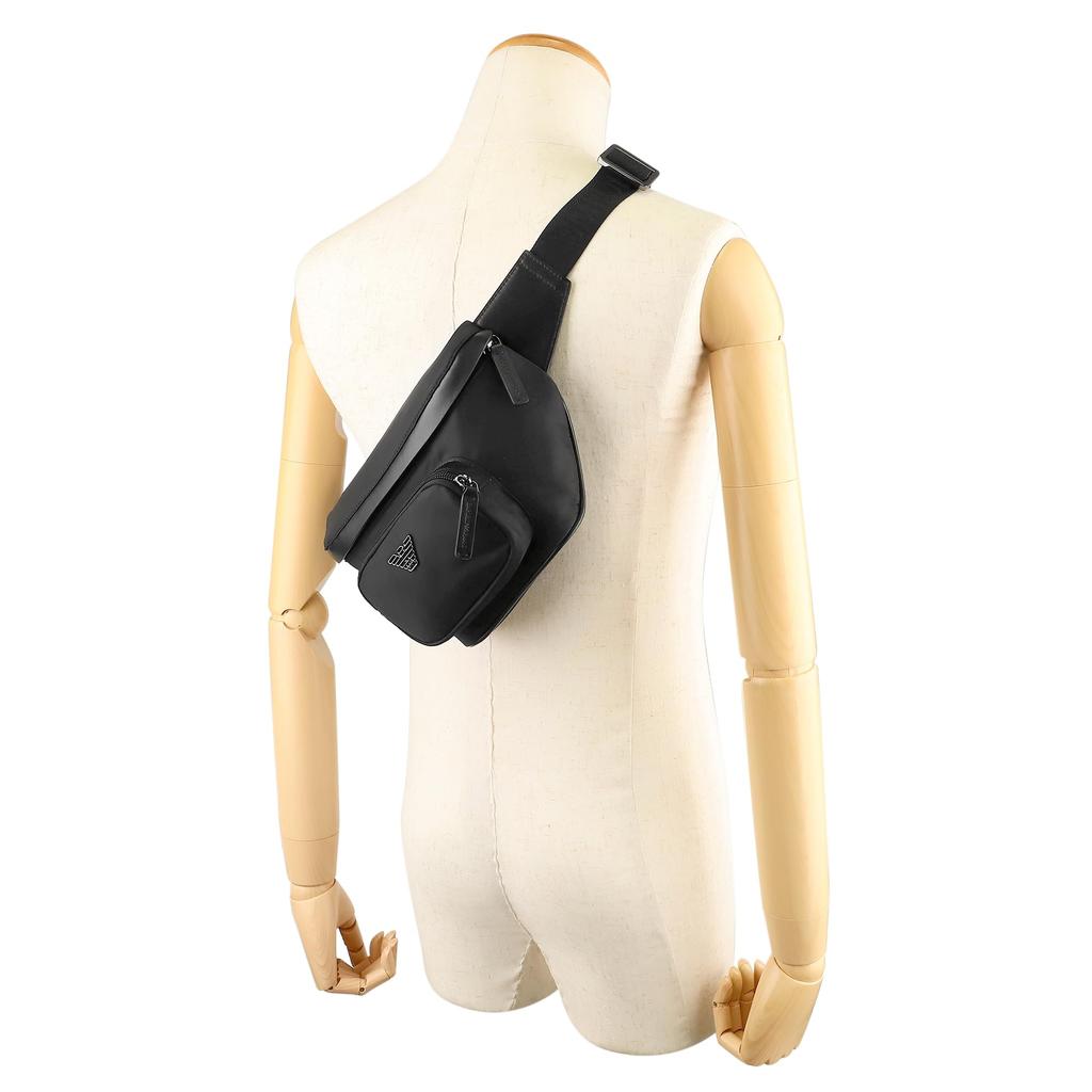 ARMANI Armani Waist Bag EM001805 AF13454 UC001 ASV Recycled Nylon Belt Bag Black Bag/Body [Used]