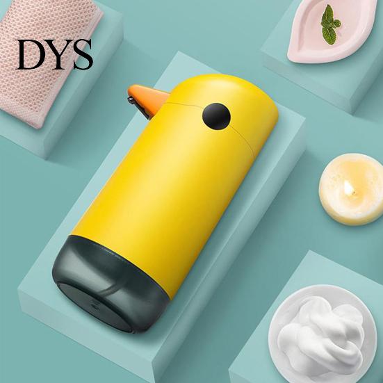 Gelber 220ml Seifenspender Cartoon Ente Design Nachfüllbar Batteriebetrieben Verstellbar Lagerung ABS Automatische Induktion Händedesinfektionsmittel für Küche
