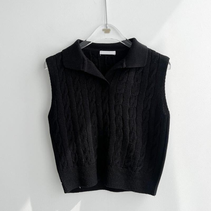 

Трикотажный жилет Twist с V-образным вырезом, женская летняя новинка, сексуальная Spice Girl внутри с воротником-поло, маленький жилет One size