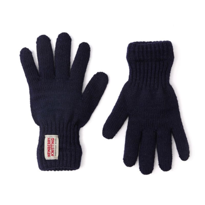 NEWBERRY KNITTING Wool Gloves - Navy
