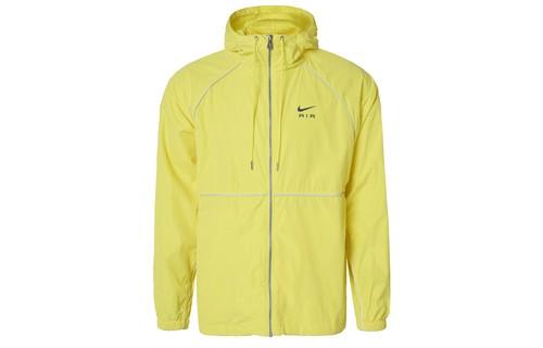 Nike Logo Print Woven Windbreaker Jacket With Hood And Zipper DQ4214-765 S жёлтый
