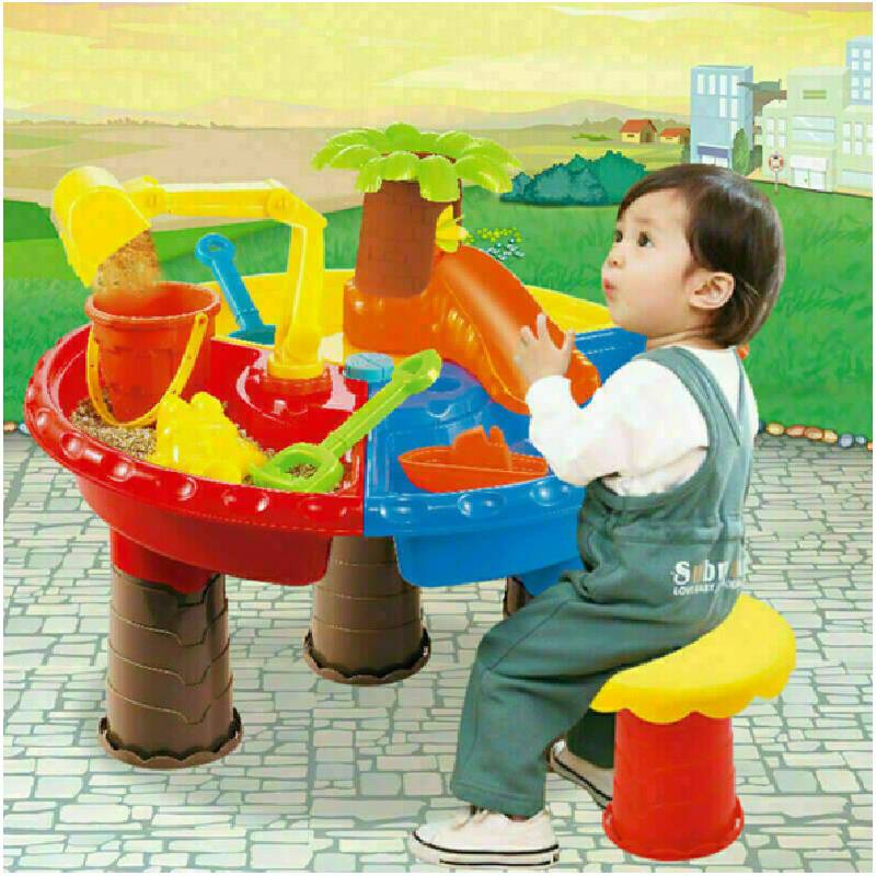 Table Beach Childrens Sand Pool Set Indoor Baby Water Dredging Tool Gift Box