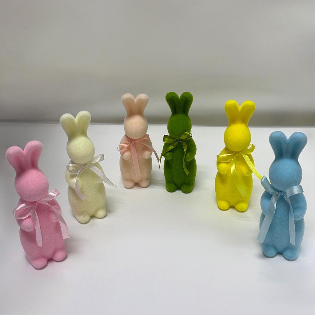 6-Color Easter Bunny Plush Moss Decoration - Cute Living Room Ornament