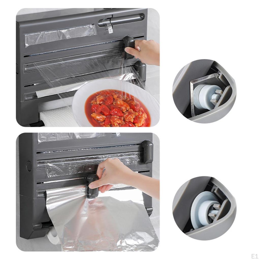 Folien- und Frischhaltefolien-Organizer Aluminiumhalter Einfache Installation Praktischer Frischhaltefolien-Spender